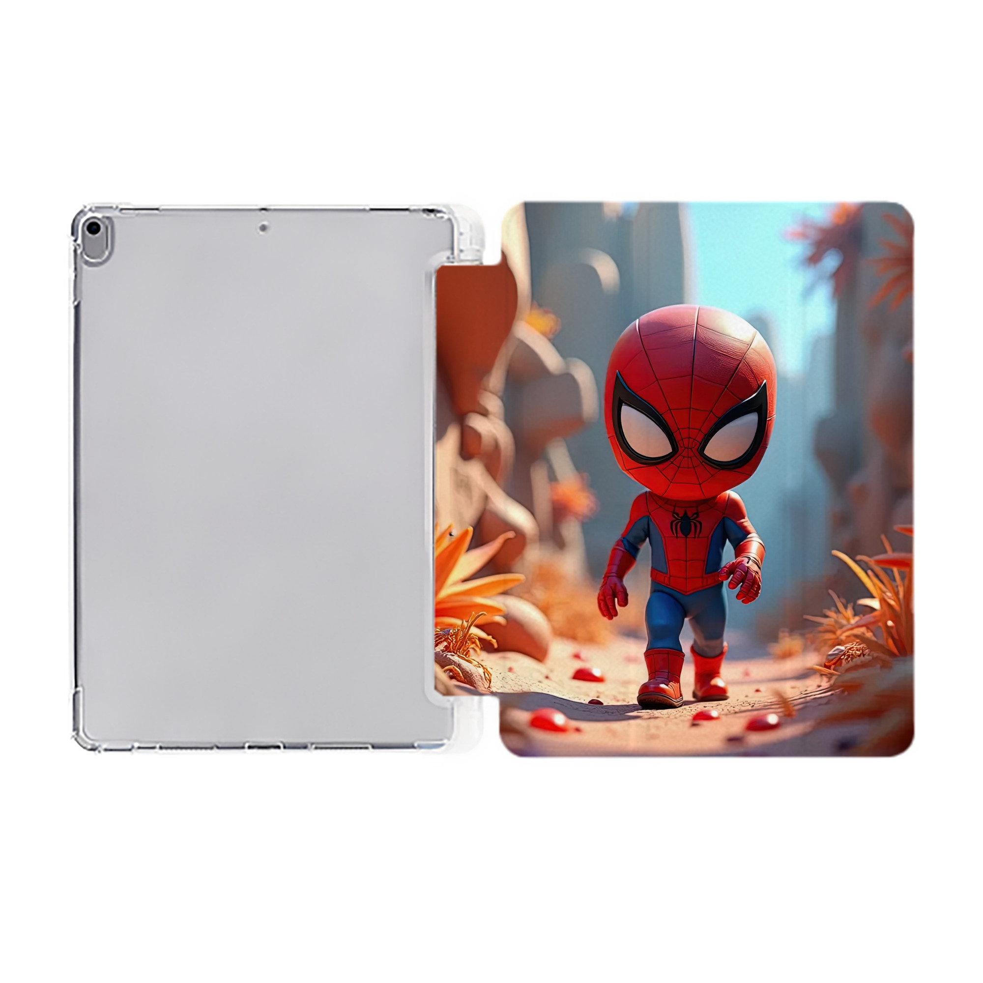 （画像用） Spider Man スパイダーマン IPad ケース ペン収納付き 三つ折りスタンド PUレザー×シリコン 対応機種9.5/10.5/10.9インチ